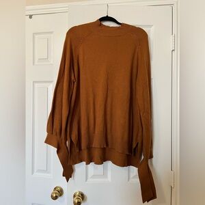 Eloquii Women’s Brown Ribbed Long Sleeve Tie Cuffs Turtleneck Size 22/24
